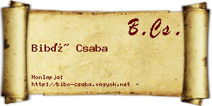 Bibó Csaba névjegykártya